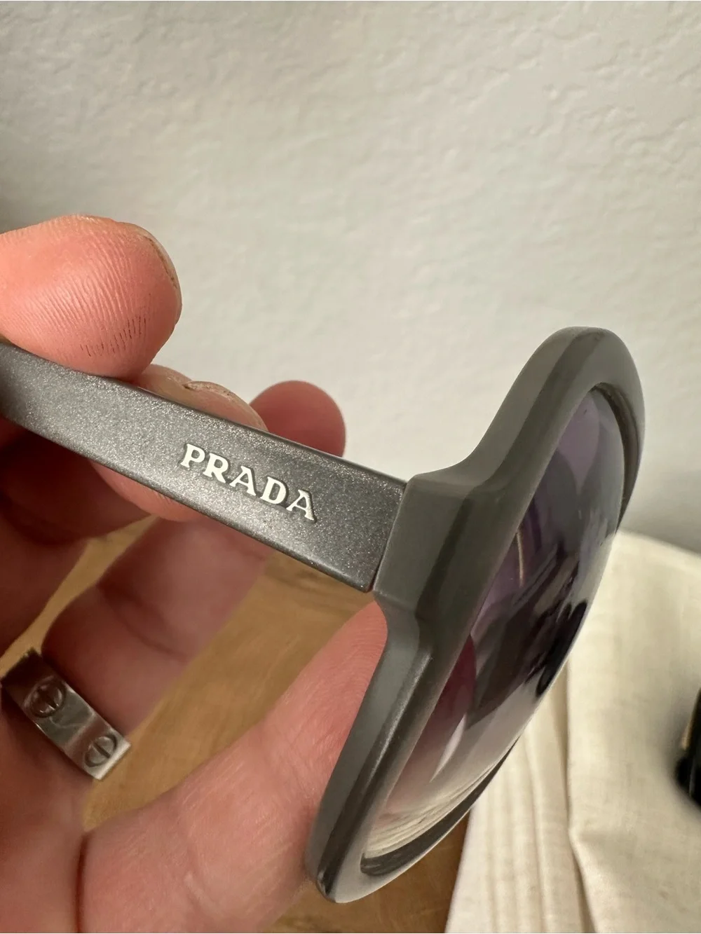 Prada Women's Oversized Butterfly Sunglasses - Gray Frame with Gradient Lenses